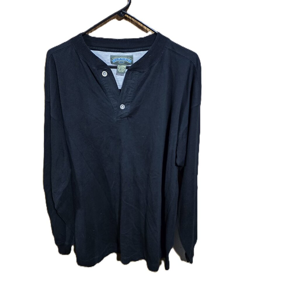 Trails Mens Solid Black Pullover Top Size XL